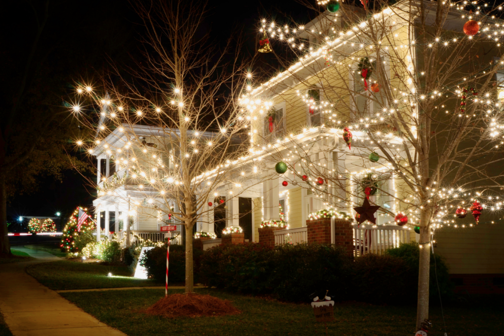 exterior christmas lights on the home